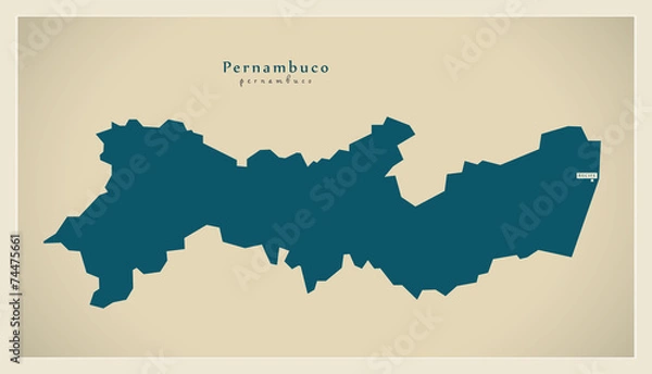 Obraz Modern Map - Pernambuco BR