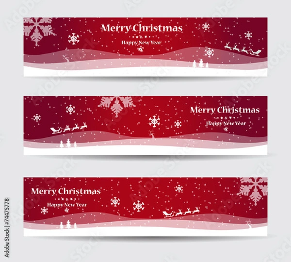 Obraz Merry Christmas banners set design