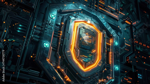 Fototapeta cybersecurit shield