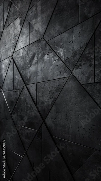 Fototapeta Abstract Dark Black Geometric Black Textured Phone Background.