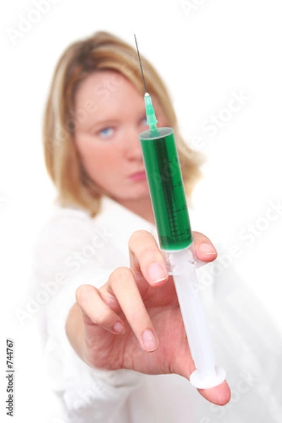 Obraz mujer con jeringuilla