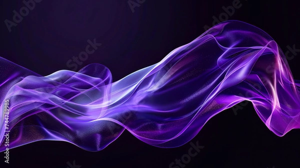 Fototapeta Purple dynamic shape on dark background. Abstract background. Generated AI