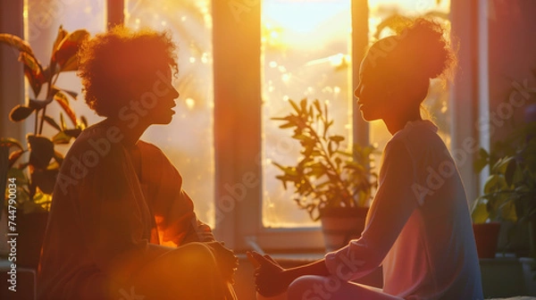 Fototapeta Two Women Interact in a Therapy Session