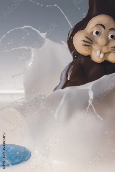 Obraz Osterhase fällt in Milch