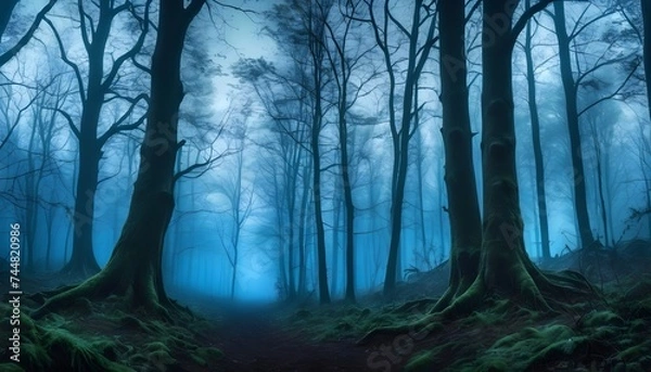 Fototapeta Dramatic and mysterious forest