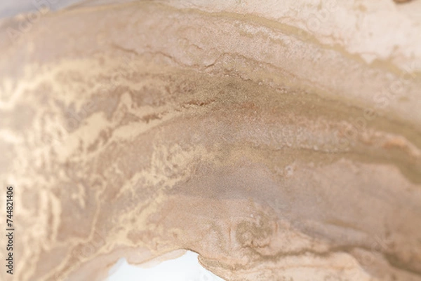 Fototapeta Luxury abstract fluid art alcohol ink technique: bronze, silver, metallic and gold color.