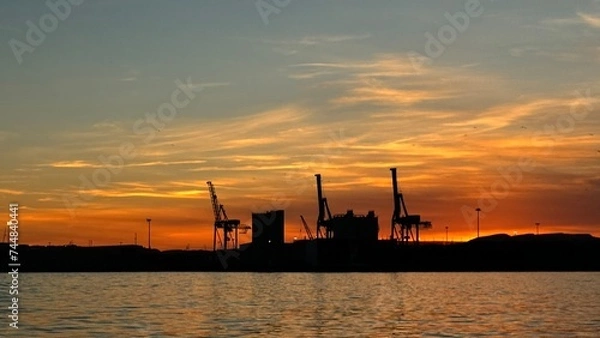 Obraz sunset in the port