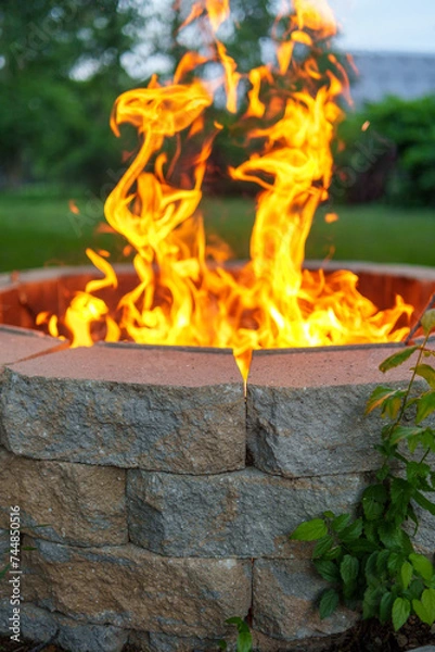 Obraz fire pit in the back yard
