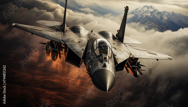 Fototapeta Powerful Combat Military Fighter Jet