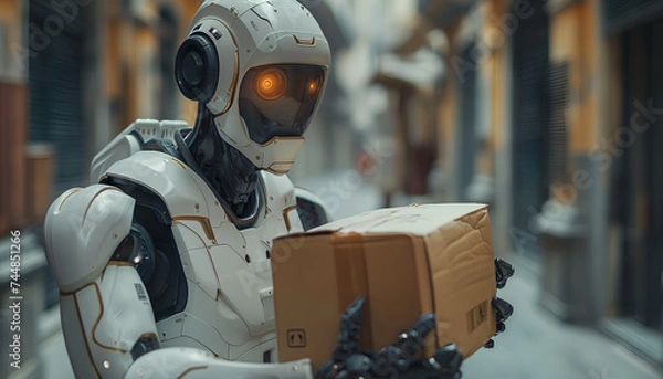 Fototapeta Package delivery robot