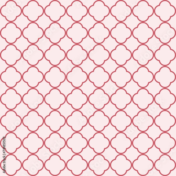 Fototapeta Arabesque Mosaic. Geometric Trellis Tile. Quatrefoil Arabian Ethnic Tesselation. Seamless Persian Pattern. Traditional Seamless Moroccan pattern