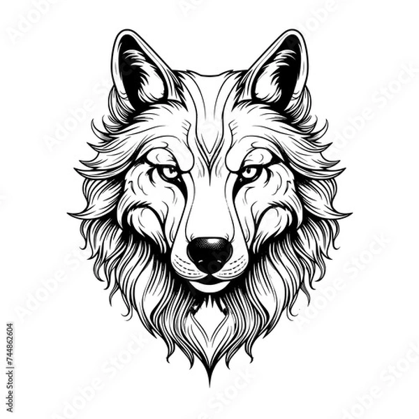 Obraz wolf head vector