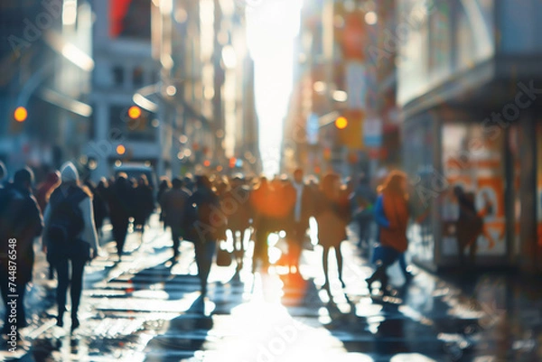 Obraz Blurred Crowded City Street
