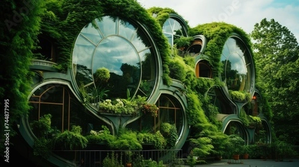 Fototapeta Green buildings, the concept of ecology and the environment