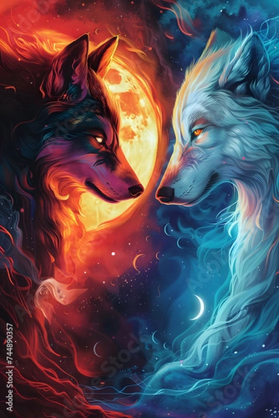 Obraz Cosmic Wolves Duality
