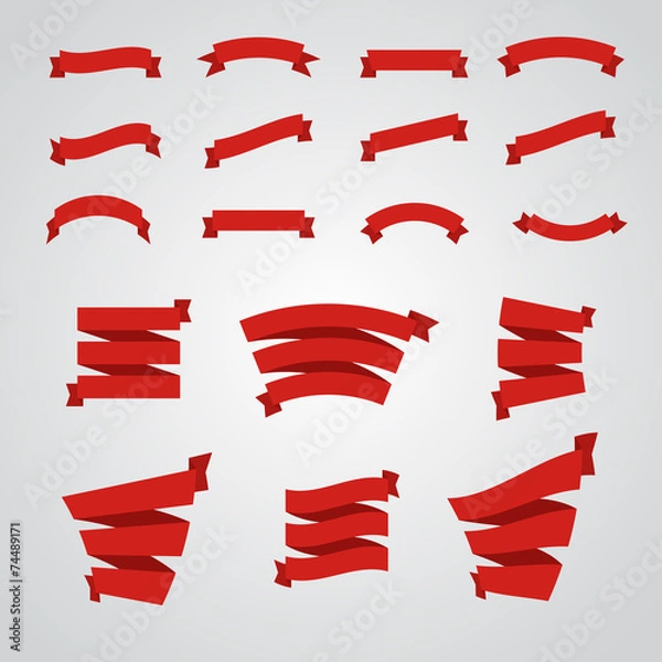 Obraz Complete set of banners and ribbons