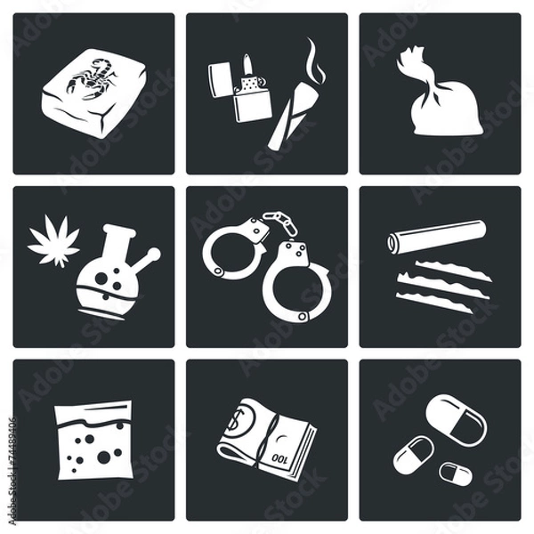 Obraz Drugs icons set