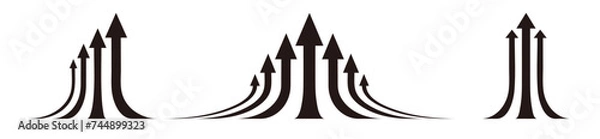 Obraz 動きのある矢印の表紙や挿絵や背景などにも使えるベクターイラスト