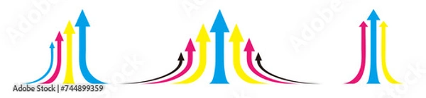 Obraz 動きのある矢印の表紙や挿絵や背景などにも使えるベクターイラスト