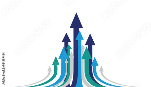 Obraz 動きのある矢印の表紙や挿絵や背景などにも使えるベクターイラスト