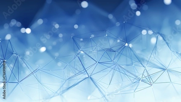 Obraz Dotted line network connects the background of science and technology