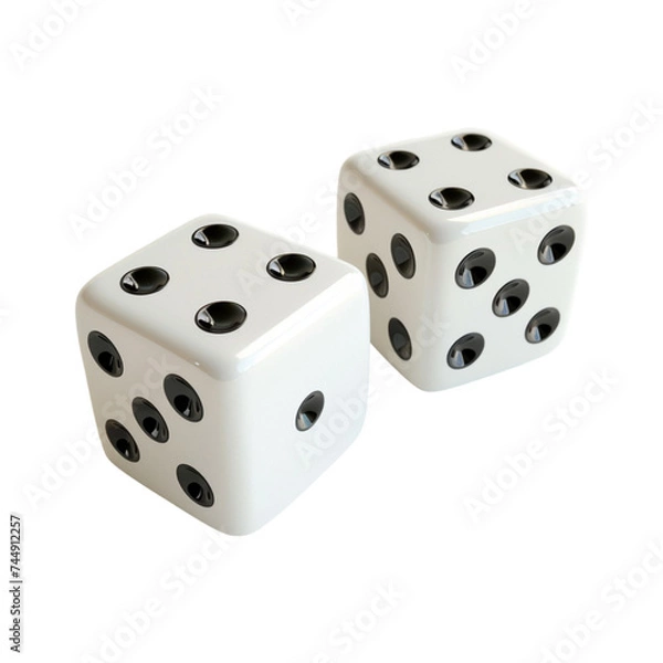 Fototapeta two dice on transparent background