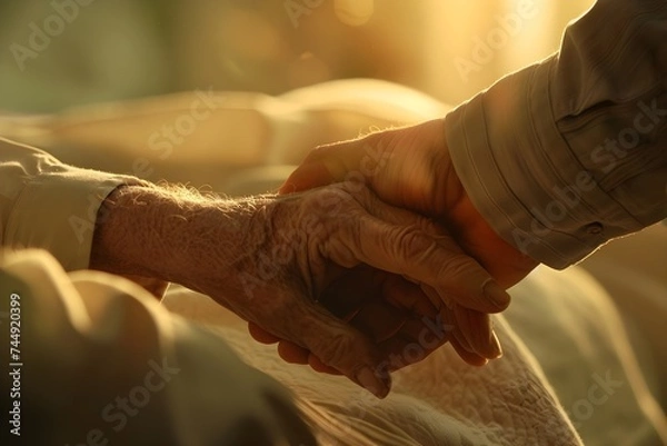 Fototapeta Old man, hand