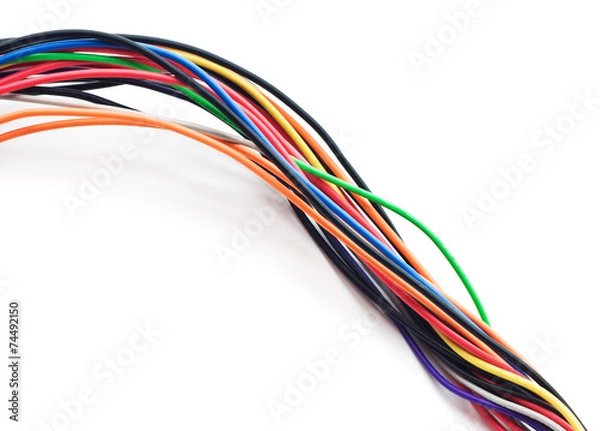 Fototapeta Multicolored computer cable