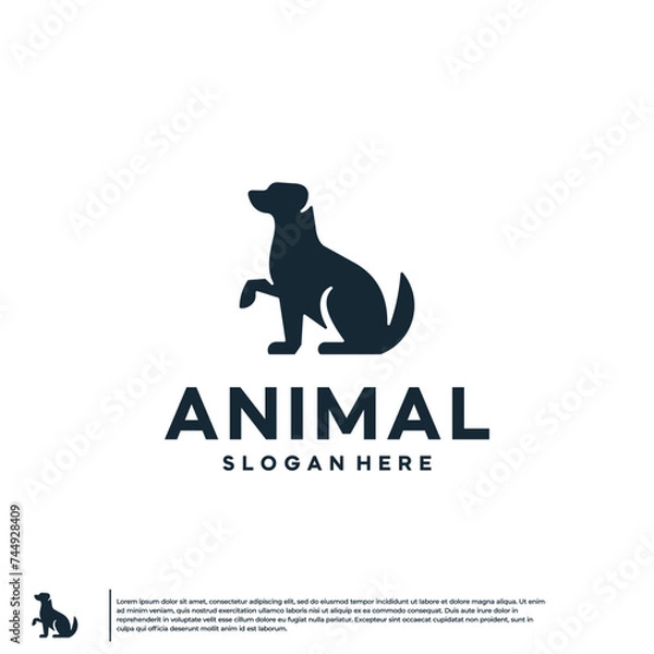 Obraz sitting dog logo , graphic , vector design template.