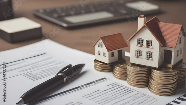 Obraz Financial transactions related to the real estate economy Generative AI