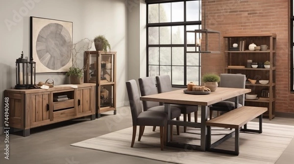 Fototapeta Modern Rustic Achieve modern rustic charm by juxtaposing natural elements with contemporary design elements