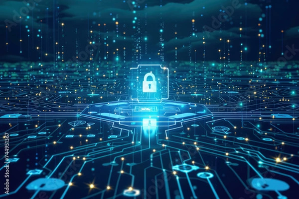 Obraz Data Privacy and Cybersecurity: With increasing concerns about data privacy and cybersecurity