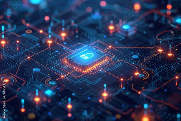 Fototapeta Data Privacy and Cybersecurity: With increasing concerns about data privacy and cybersecurity
