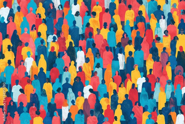 Fototapeta Demographic Changes: Shifts in demographics, such as changes in population age or cultural diversity