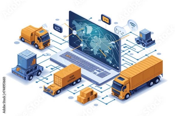 Obraz E-commerce and Logistics: Jobs related to e-commerce, supply chain management