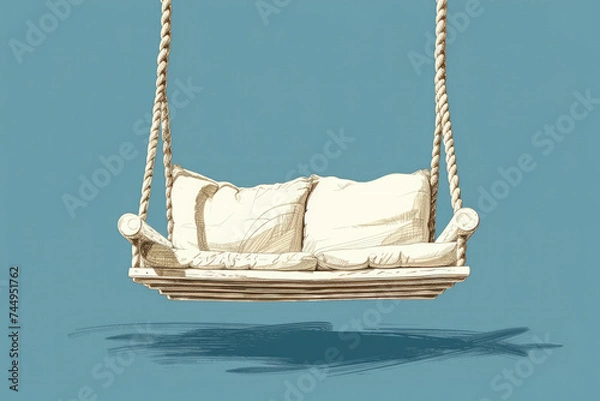 Fototapeta Rocking or Swinging: The gentle rocking motion in a rocking chair or a swing can have a soothing