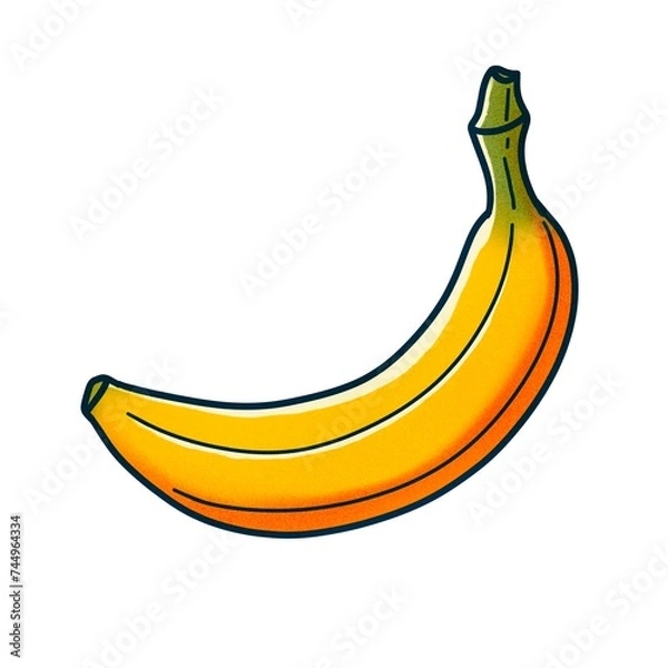 Fototapeta シンプルな黄色いバナナのイラスト