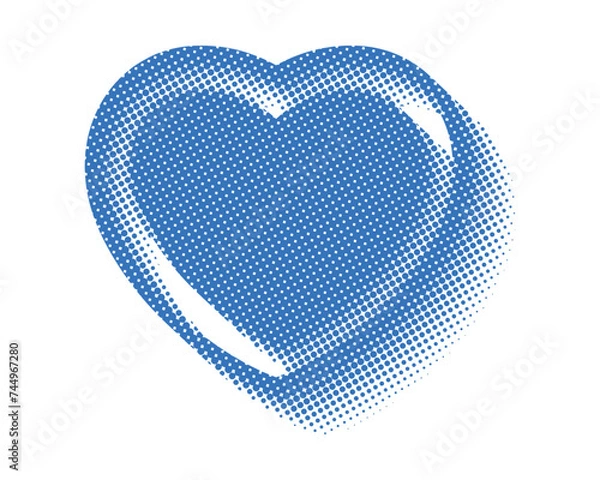 Obraz Blue heart shape with halftone dotted illustration, vector file