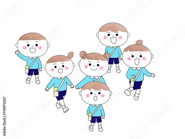 Fototapeta 遠足　幼稚園　子どもたち　楽しい