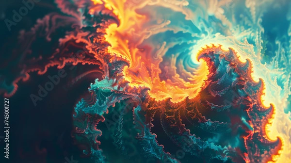 Fototapeta Fluidic Fractal: Ferrofluidal Wonder. Generative AI