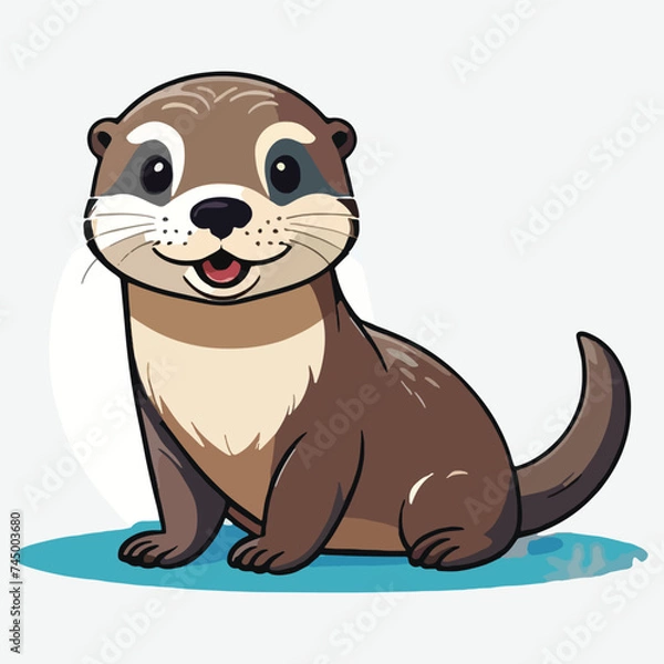 Fototapeta vector of cute otter cartoon