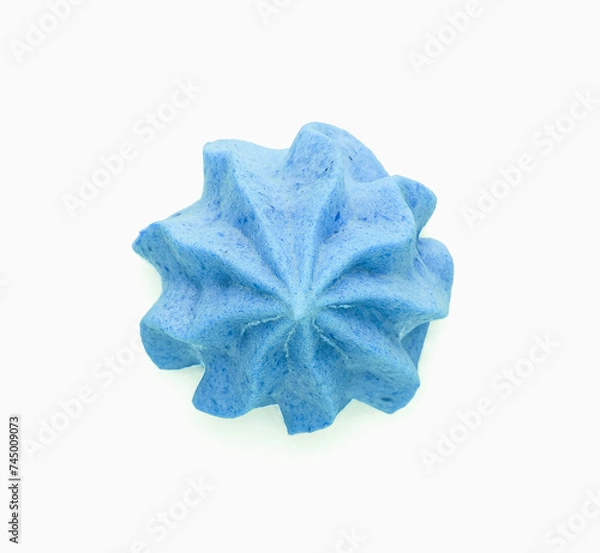 Fototapeta Blue mini meringue isolated on white
