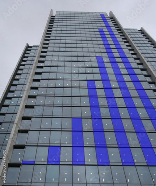 Obraz blue skyscraper bar chart graph