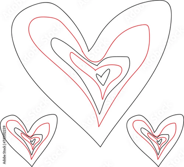 Obraz Abstract Black Love Hand Scribbled Design