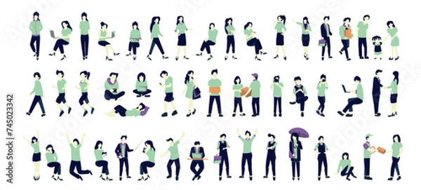 Obraz peoples with diffrent poses