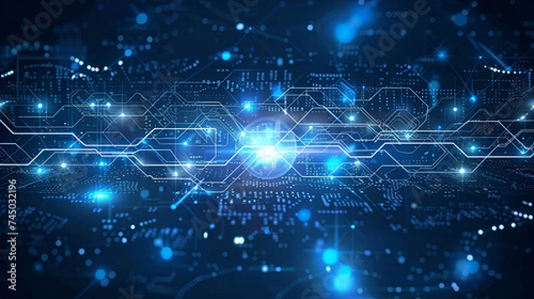 Obraz Blue Horizon: Abstract Hi-Tech Communication