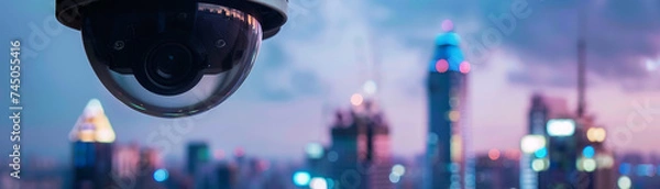 Fototapeta IoT in public safety Smart city surveillance systems with real time monitoring and emergency response