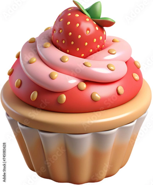 Obraz cupcake with strawberry