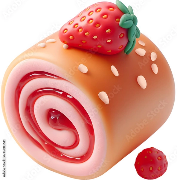 Fototapeta strawberry roll