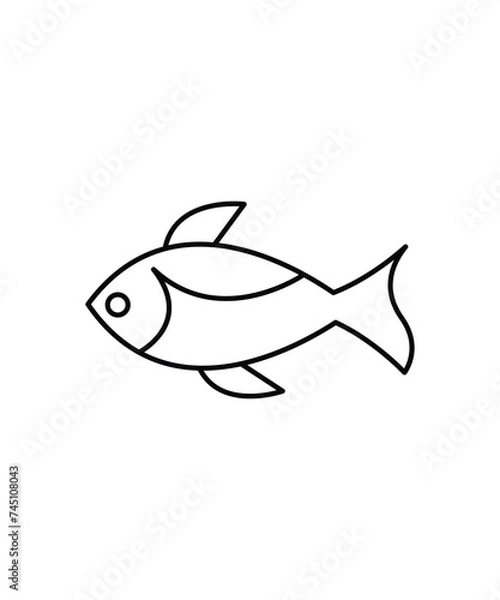 Fototapeta fish icon, vector best line icon.